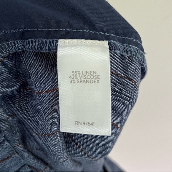 J. Jill Linen Women’s Jenna Stretch Belted Wide Leg Crop Pants Blue Size Small - Picture 9 of 10